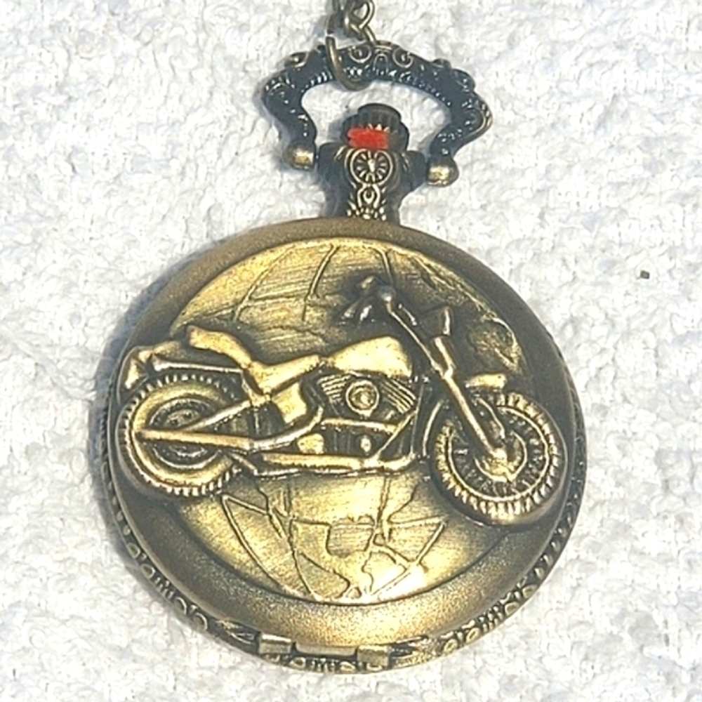Strada Bronze Quartz Pocket Watch Motorcycle World